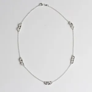 Sterling Silver Chain with 3-Link Stations