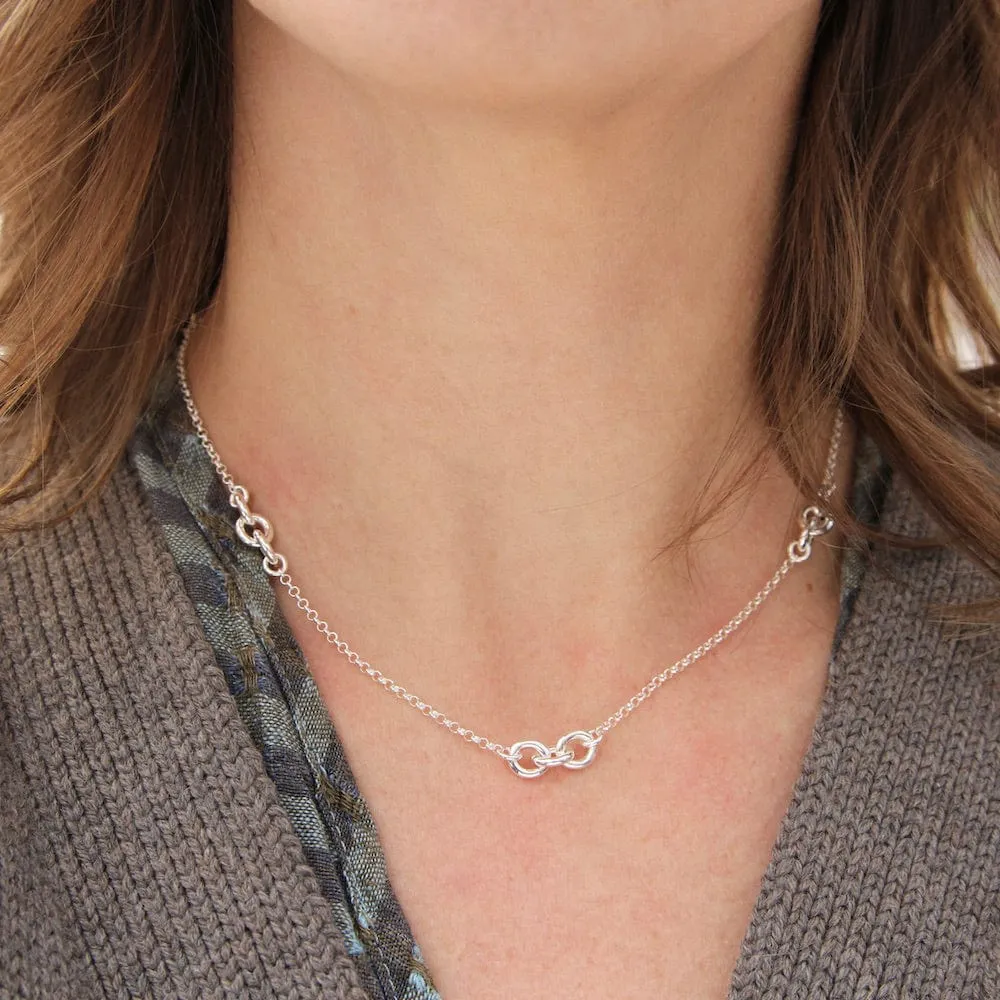 Sterling Silver Chain with 3-Link Stations