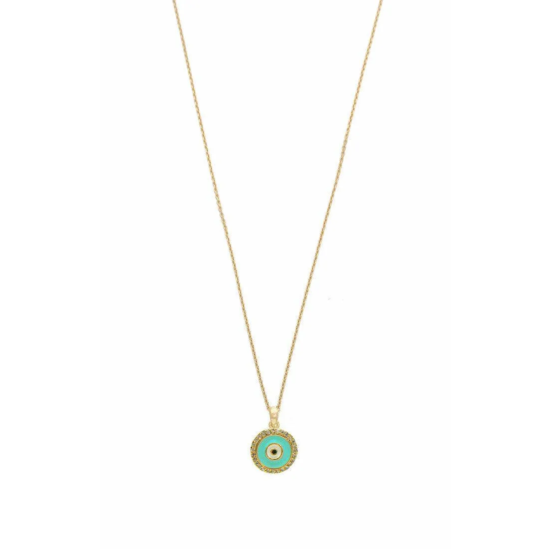 TAI Simple Chain Necklace w Evil Eye Turquoise Pendant