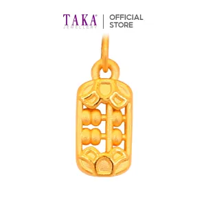 TAKA Jewellery 999 Pure Gold Pendant Abacus