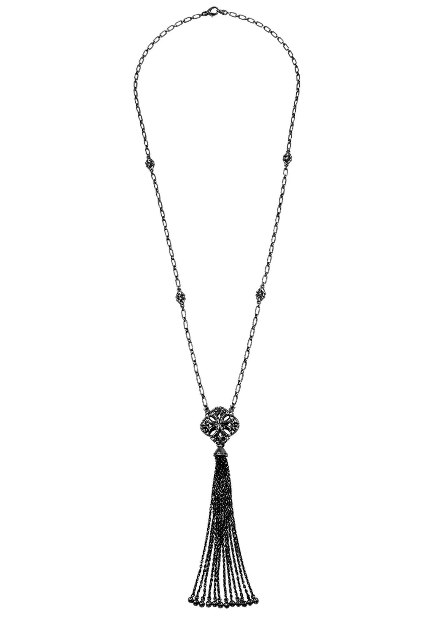 Tassel Necklace - Black Ruthenium Vermeil