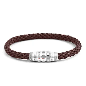 Tateossian Combination Lock 777 Silver Bracelet In Brown