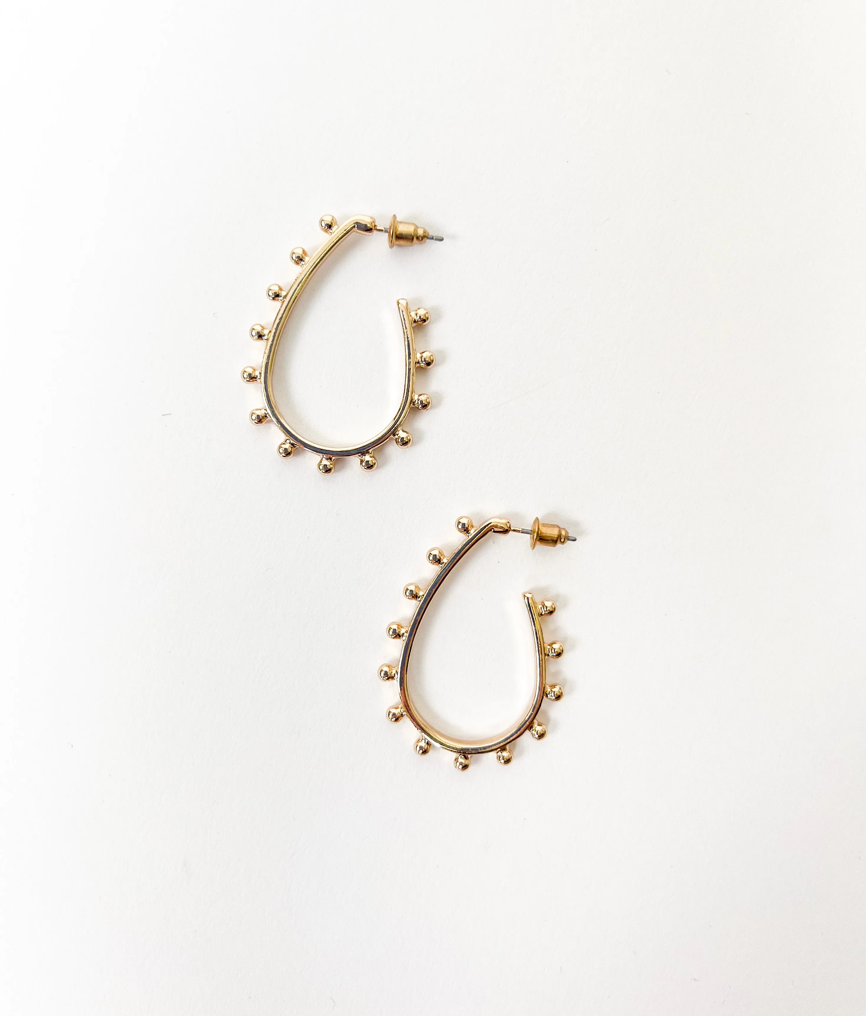 TEARDROP GOLD BALL HOOP EARRING