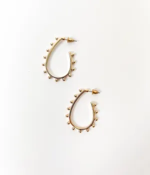 TEARDROP GOLD BALL HOOP EARRING