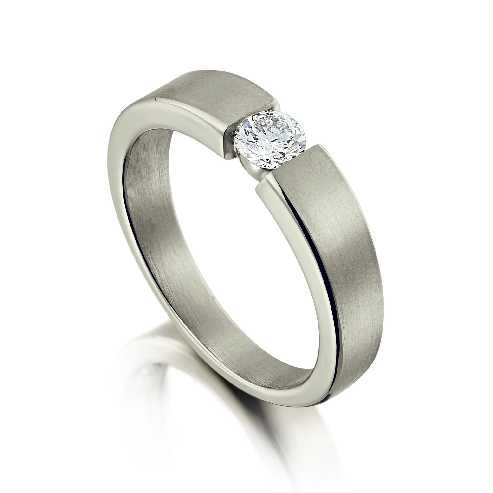 Tension-style 0.25ct Diamond Solitaire Ring in Platinum