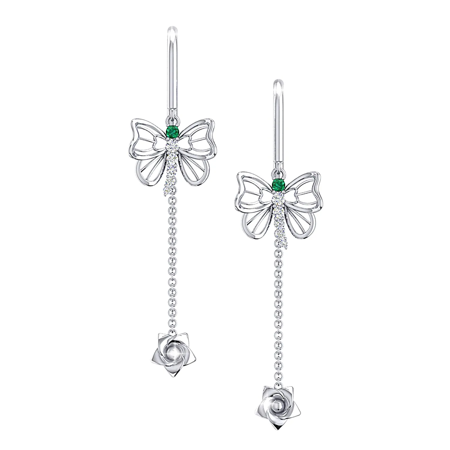 THE EMERALD DUCHESS NEEDLE AND THREAD EARRINGS