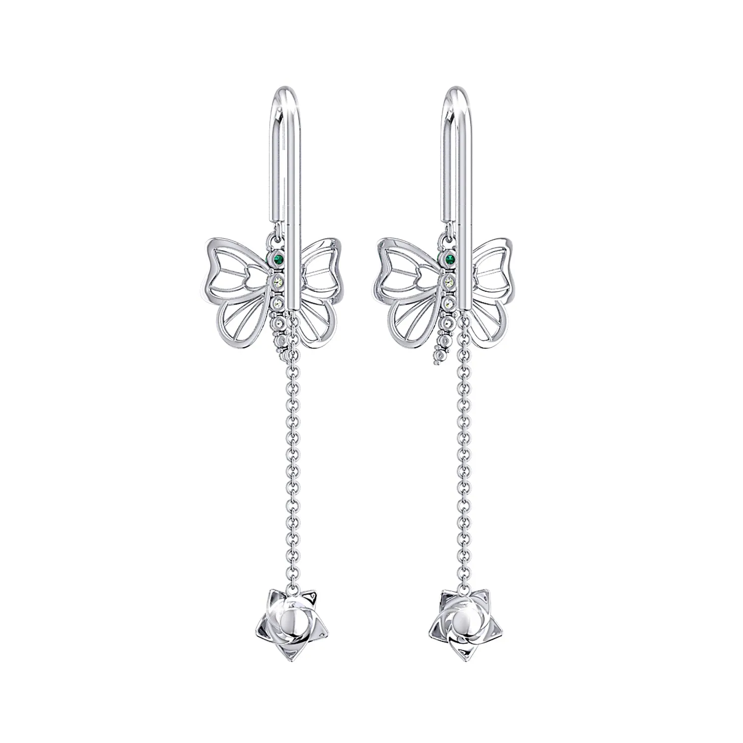 THE EMERALD DUCHESS NEEDLE AND THREAD EARRINGS