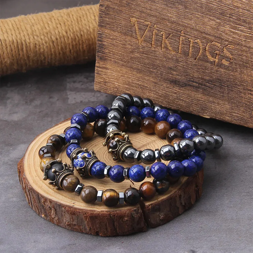 Tiger Eye Men Viking Bracelet