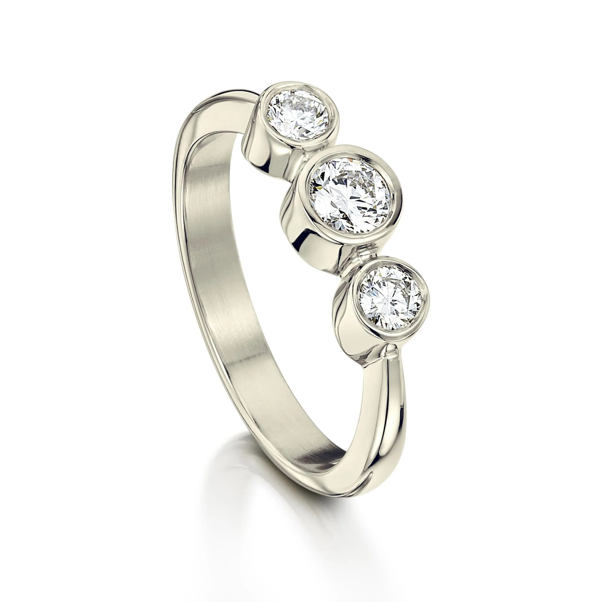 Trilogy Diamond Dress Ring in 9ct White Gold