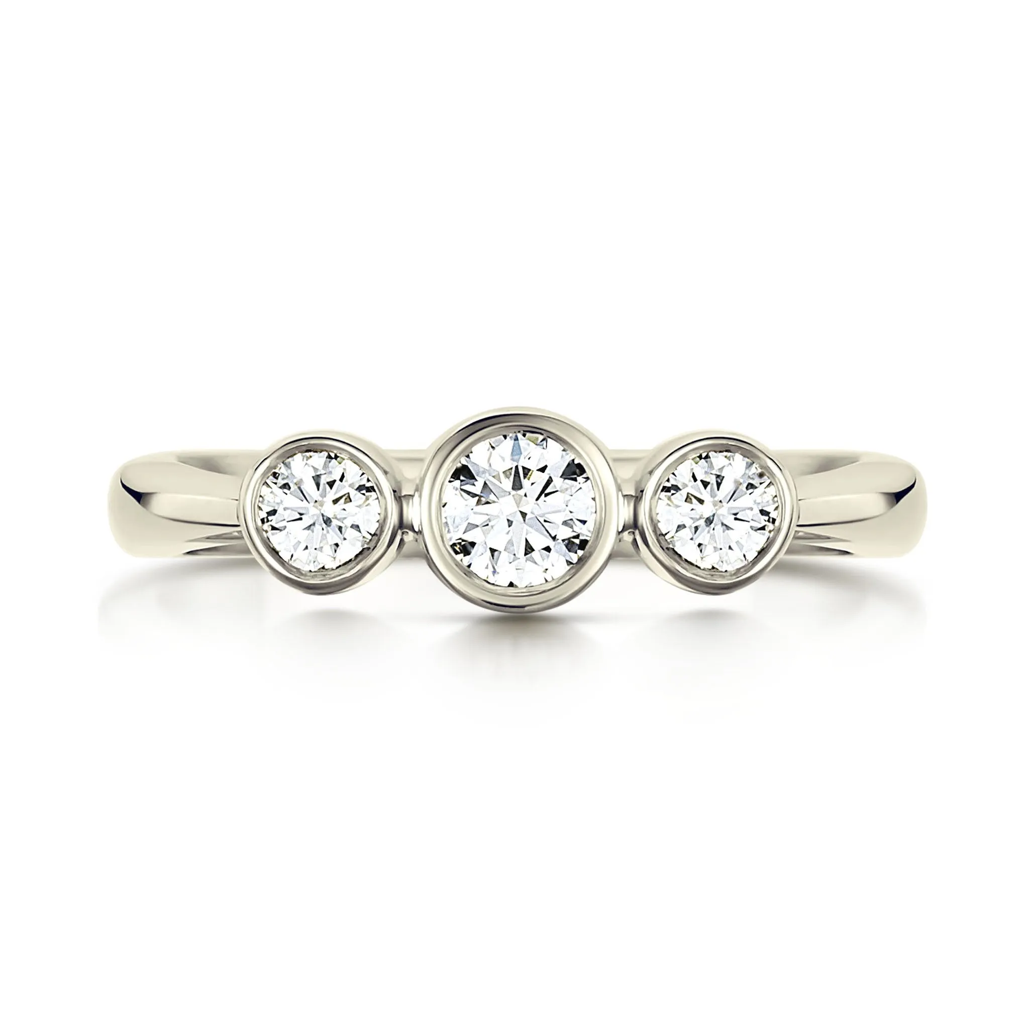 Trilogy Diamond Dress Ring in 9ct White Gold