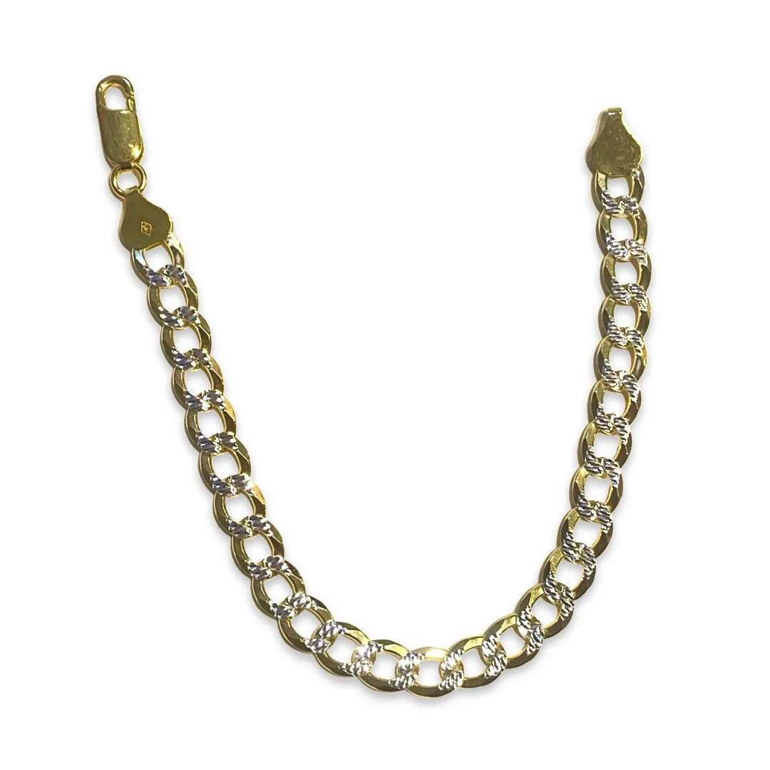 Two Tone Cuban Chain Thick 5mm & 7” Bracelet