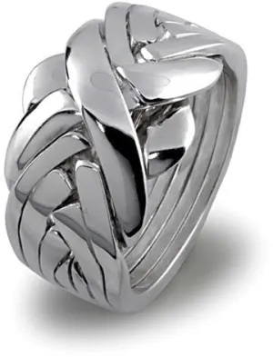 UNISEX 7 band Platinum Puzzle Ring 7BDP