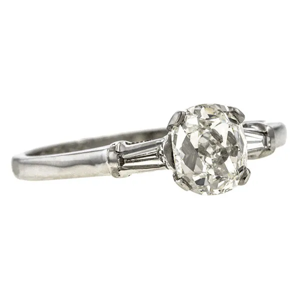 Vintage Engagement Ring, Cushion 1.16ct.