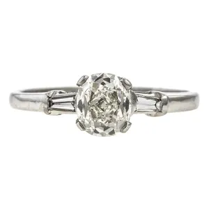 Vintage Engagement Ring, Cushion 1.16ct.