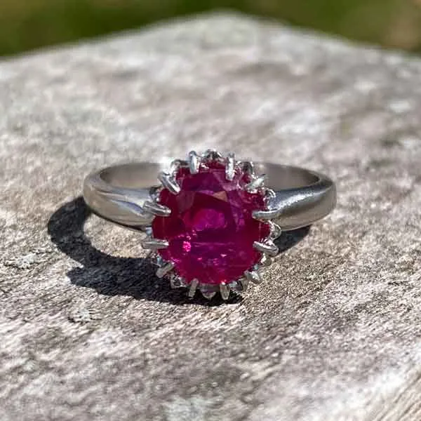 Vintage Ruby Solitaire Ring, 2.01ct.