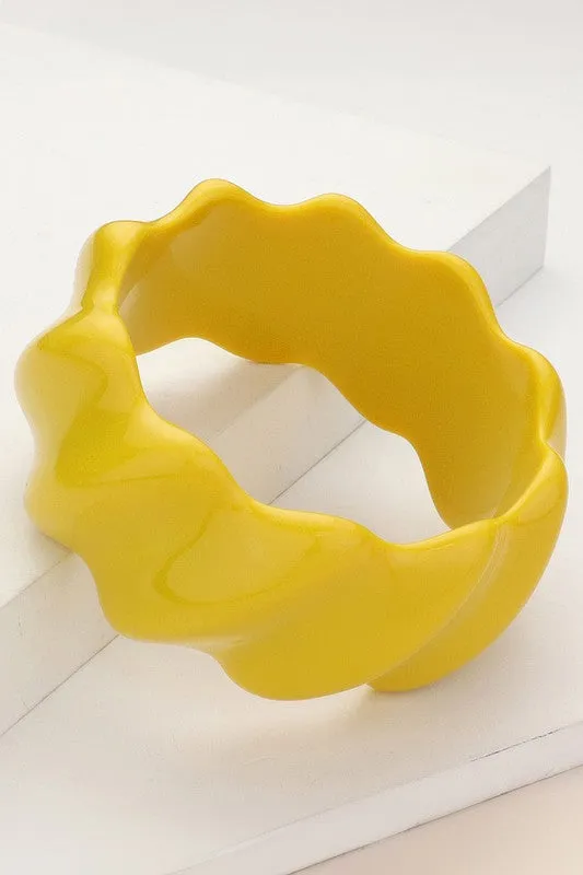 Wavy Bangle - Bright Yellow