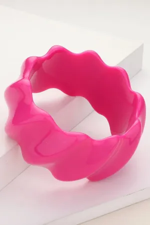 Wavy Bangle - Hot Pink