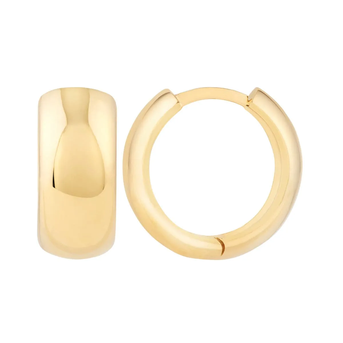 Wide Gold Hoop Earrings