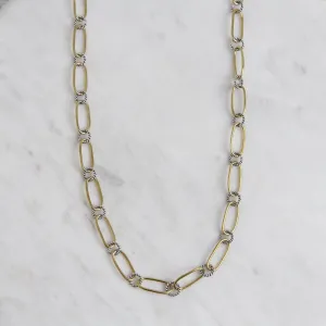 Winding Way Paper Clip Chain - Brass & Sterling Silver - 30"