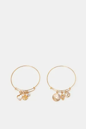 Women Gold Embellished Bracelet Set (Pack of 2)