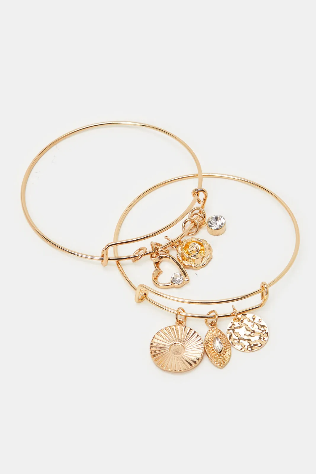 Women Gold Embellished Bracelet Set (Pack of 2)